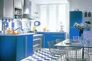 sky blue kitchen