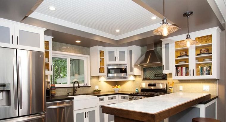 recessed lights in kitchen ceiling