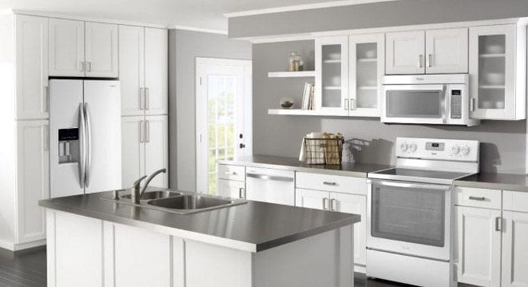 white appliances and/or cabinets