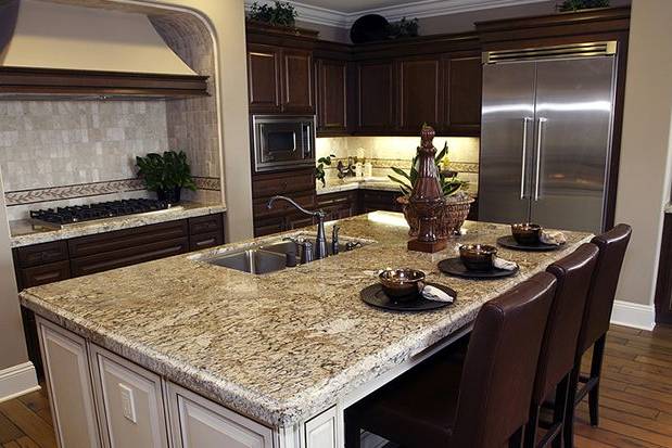 kitchen island with granite top