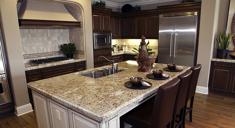 kitchen island with granite top