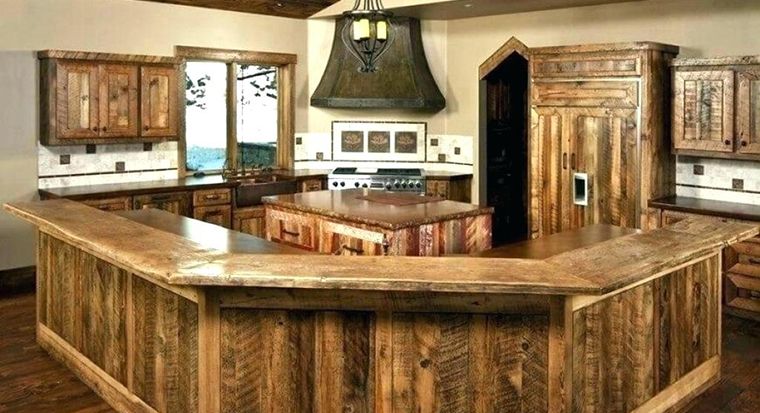 kitchen cabinets with reclaimed wood look