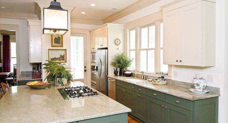 kitchen cabinets with beautiful crown molding