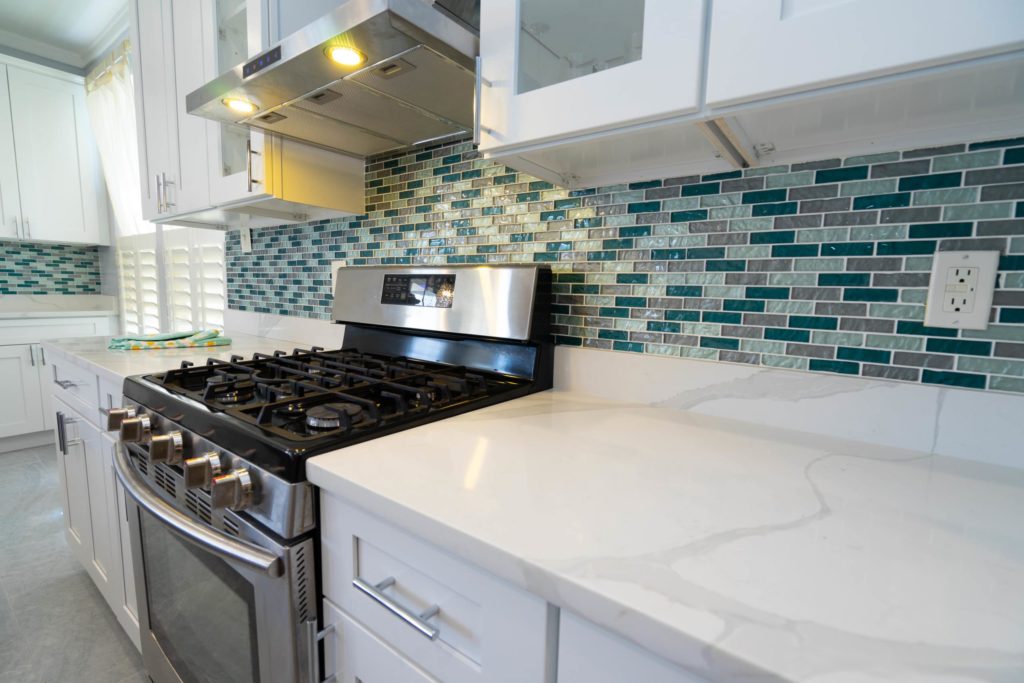 Budget kitchen remodel with tile stenciling